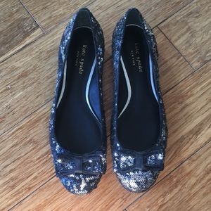 kate spade Black Sequin Flats